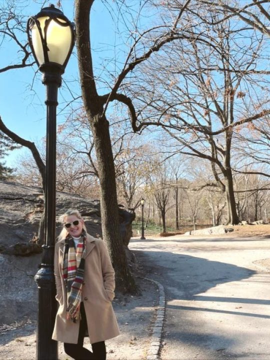 Carrie in Central Park on a chilly day.