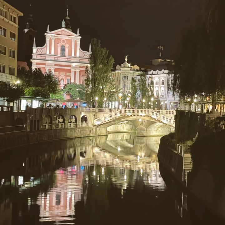 Things to do in Ljubljana- a nightime view