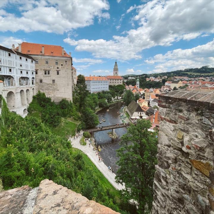 A view from the castle in Cesky Krumlov, Czech Republic