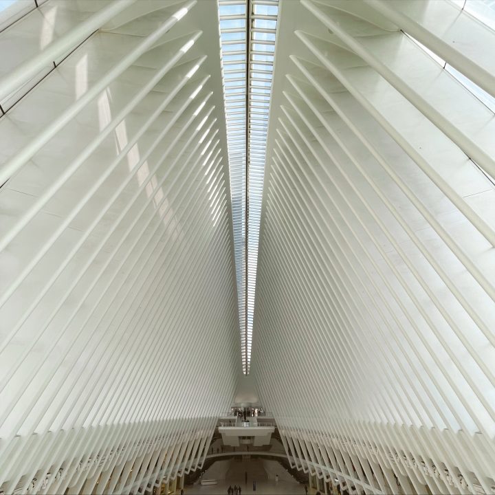 Interior view of the Oculus at the World Trade Center, a modern architectural space in Tribeca. This icon the 3 days in NYC itinerary.