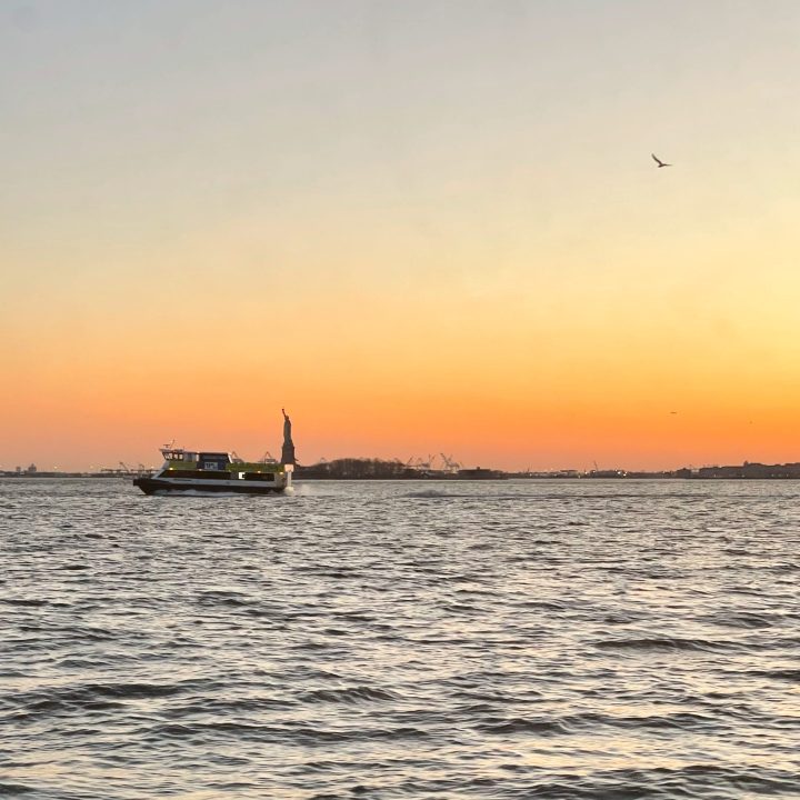 Statue of Liberty at sunset