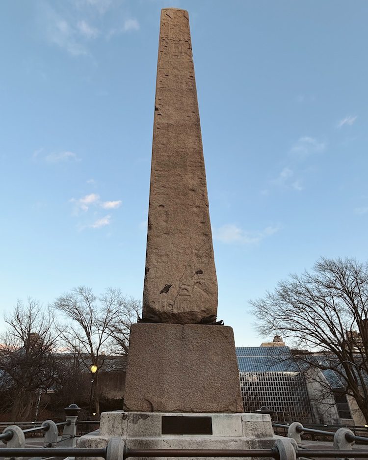 The giant Egyptian Obelisk behind the Met in Central Park