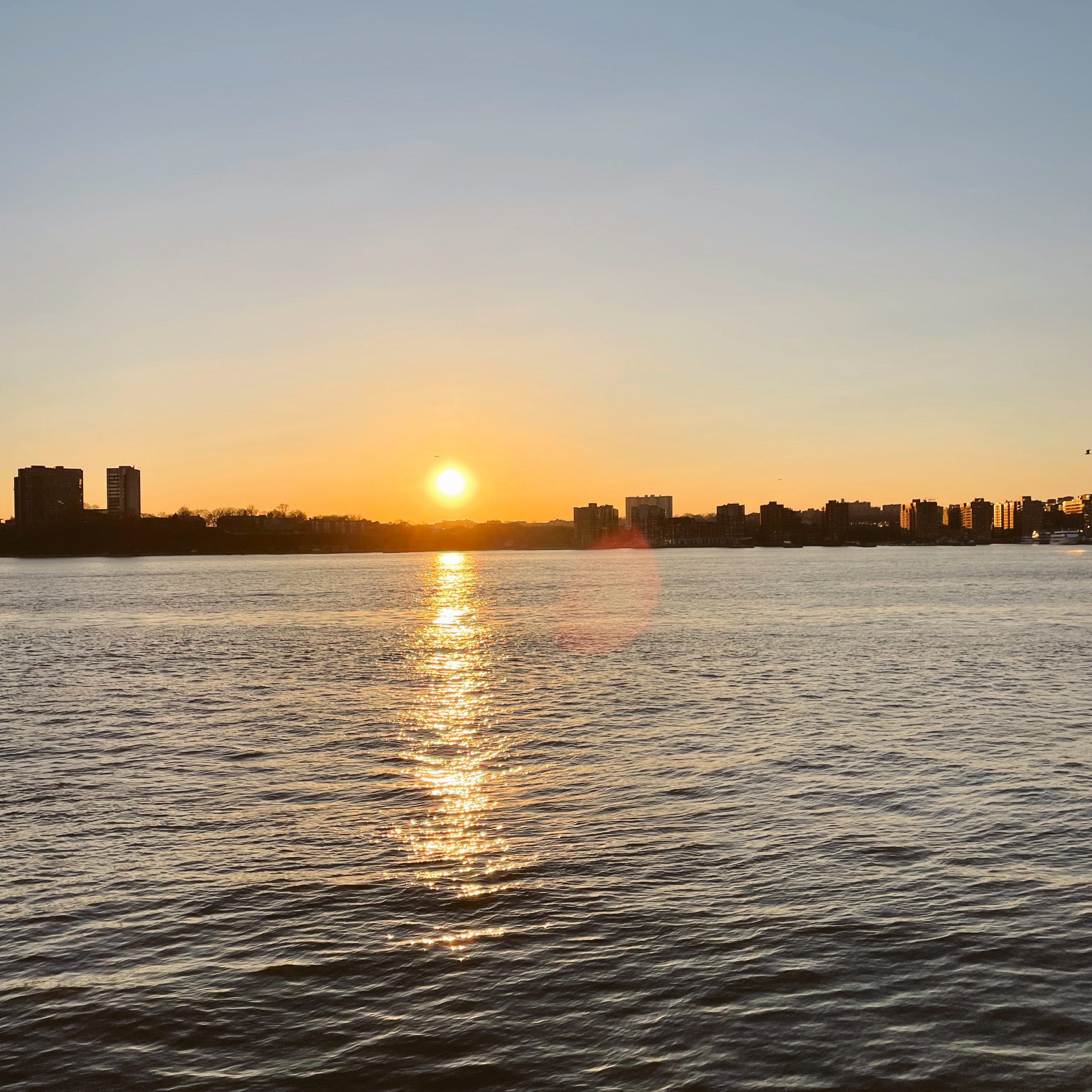 sunset on the Hudson River
