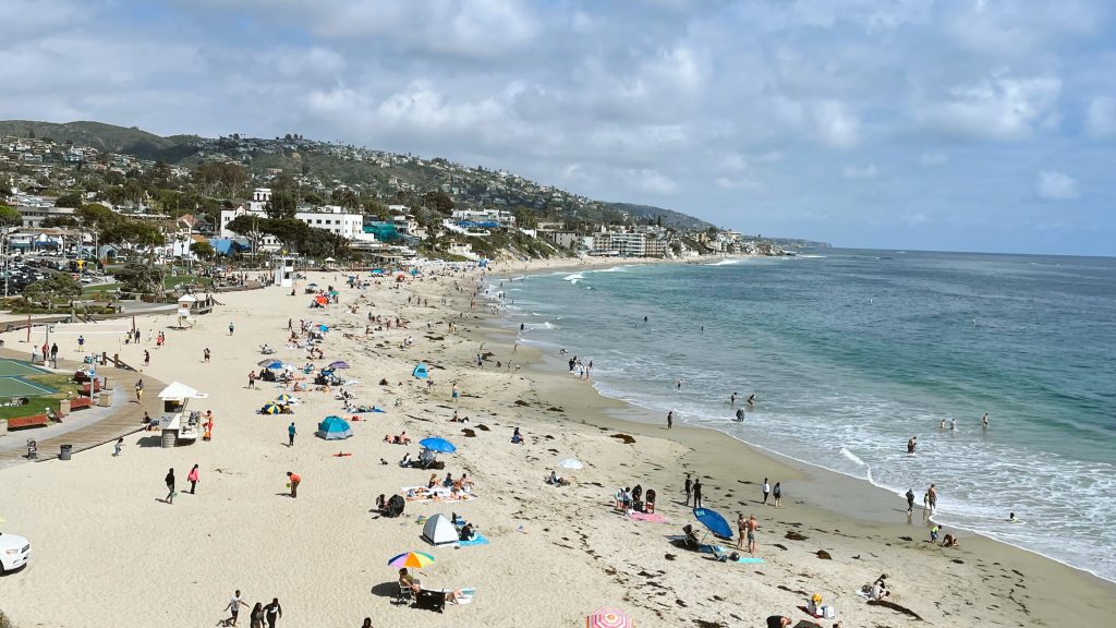 A view of the Main Beach at Laguna Beach, California