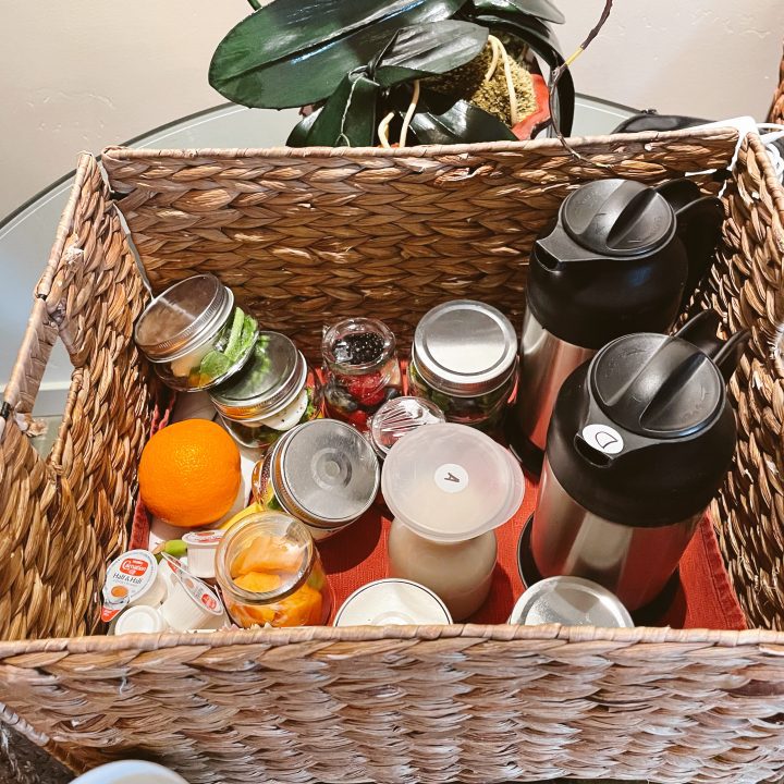 Breakfast in the room at Tradewinds hotel in Carmel with Ocean View