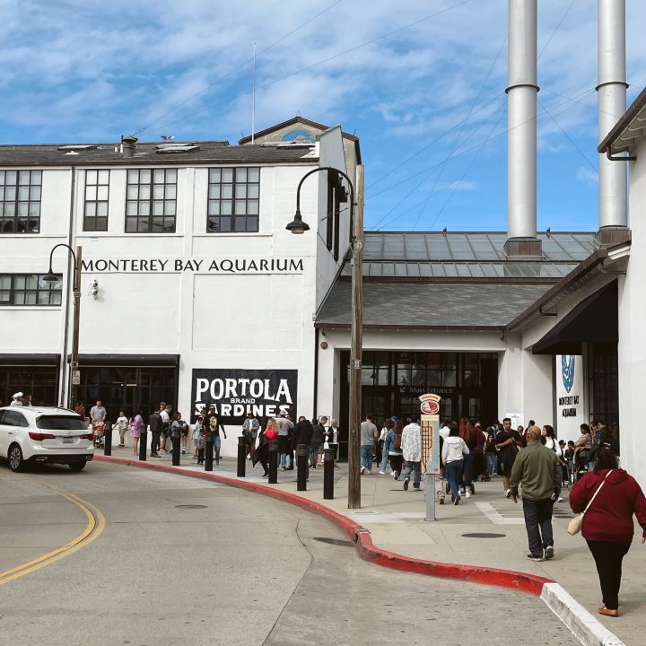 Entrance to the Monterey Bay Aquarium is one of the activities to do in Monterey, CA
