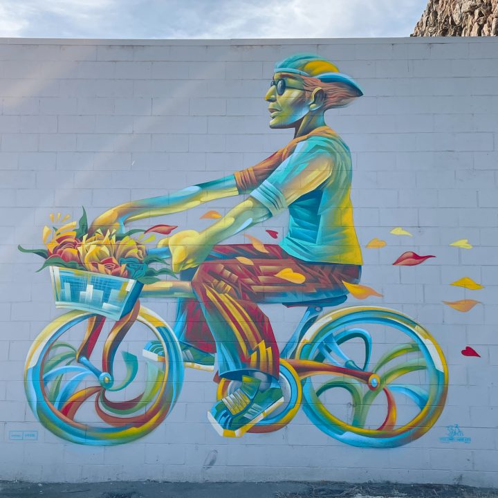 One of the things to do in Alameda is see this bicycle mural on Webster St. in Alameda