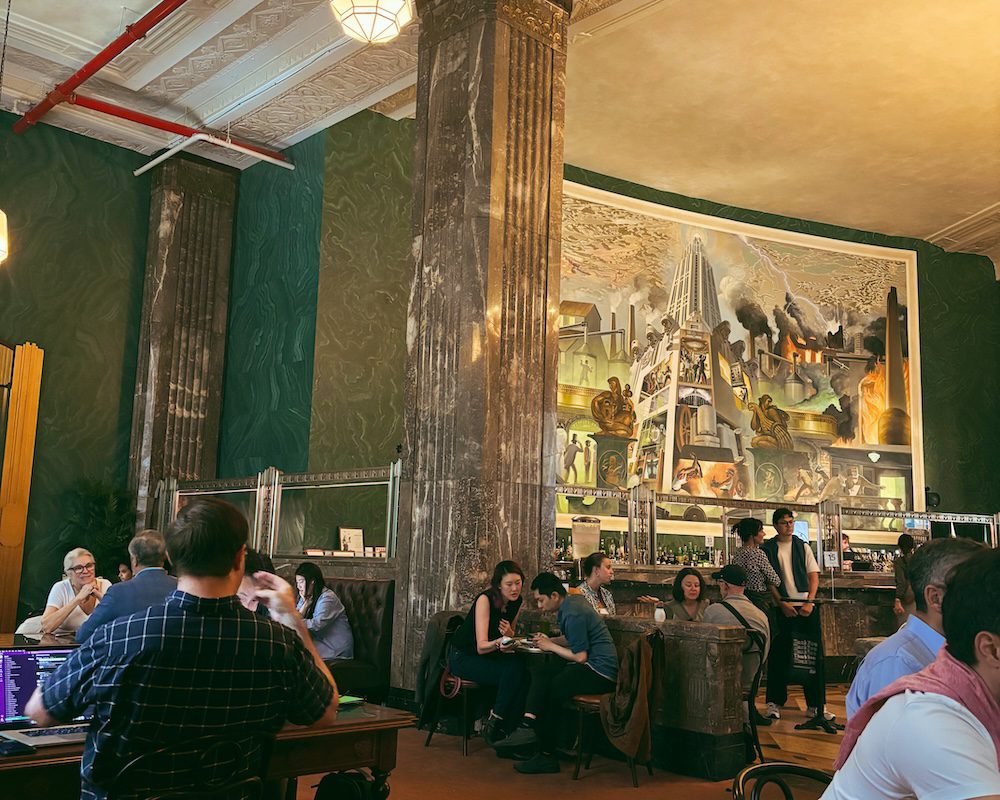 Conwall Art Deco Coffee Hall in the Financial District in NYC.