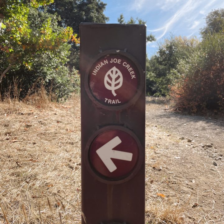 Indian Creek trailhead marker on the Little Yosemite hike.