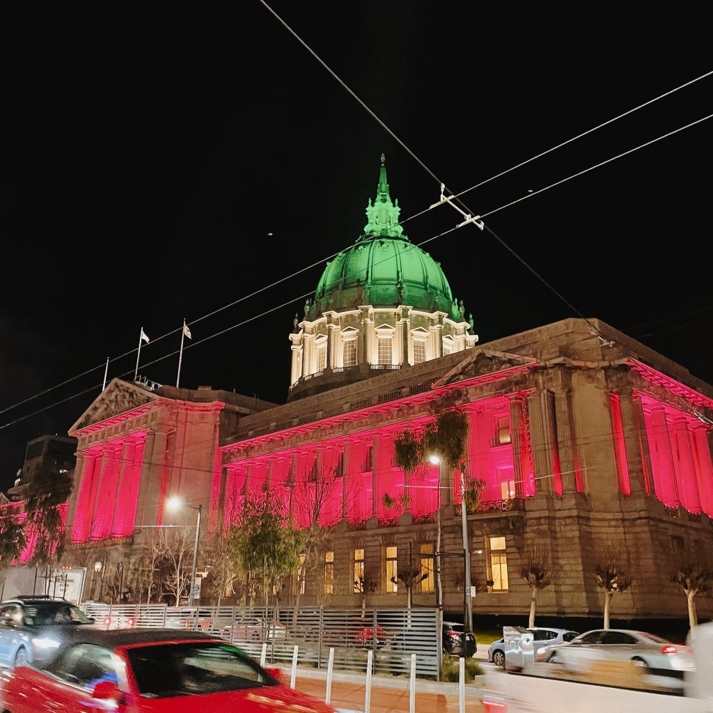 San Francisco City Hall during a San Francisco Christmas