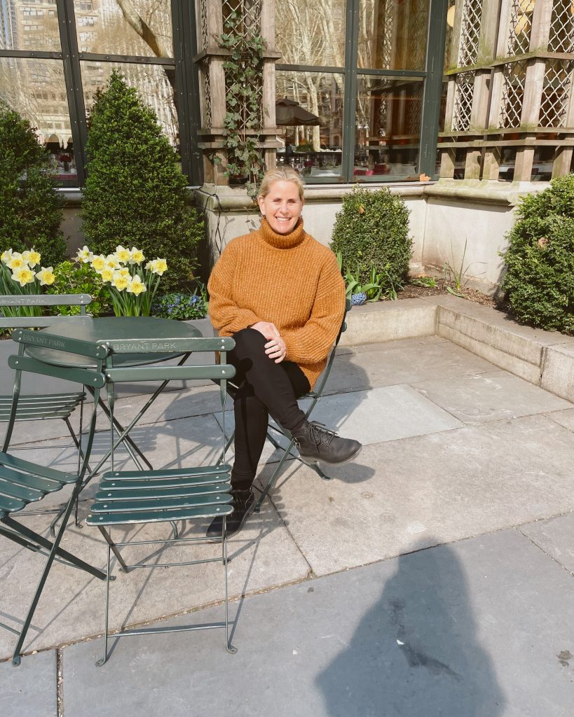 Carrie Green-Zinn in Bryant Park in New York City