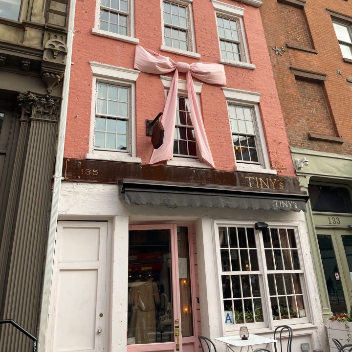 Tiny's pink house is one of the fun places to eat in Tribeca.