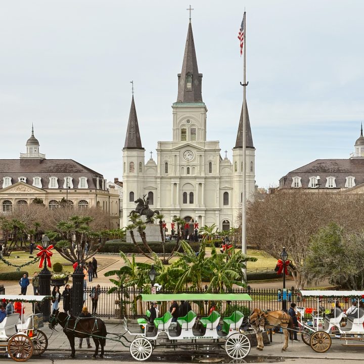 A view in January of Jackson Square Park in New Orleans