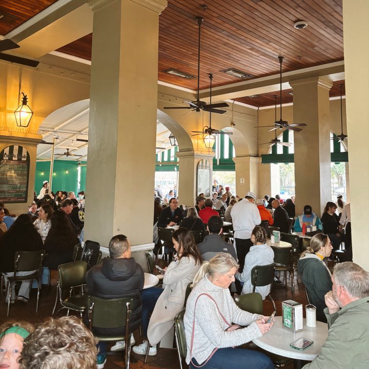 Cafe Du Monde in New Orleans on a morning in January