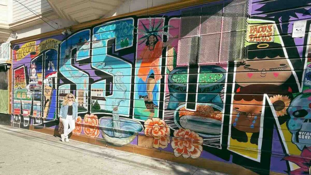 Carrie Green Zinn at the Mission Mural in San Francisco