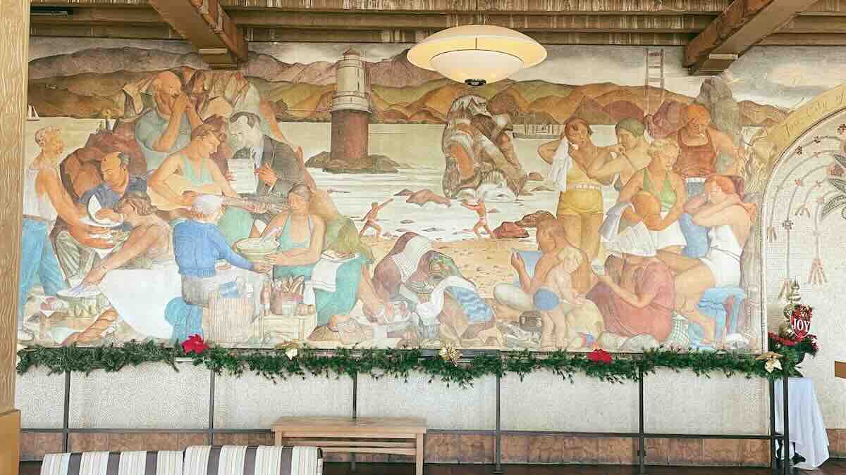 The Beach Chalet Mural in San Francisco by Ocean Beach