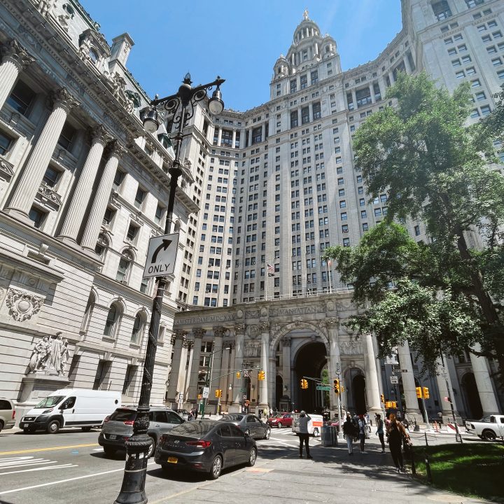 A view of NYC City Hall in Lower Manhattan