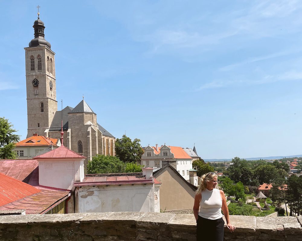 Carrie Green-Zinn overlooking Kutna Hora, Czech Republic which is one of the Hidden Gems of Europe