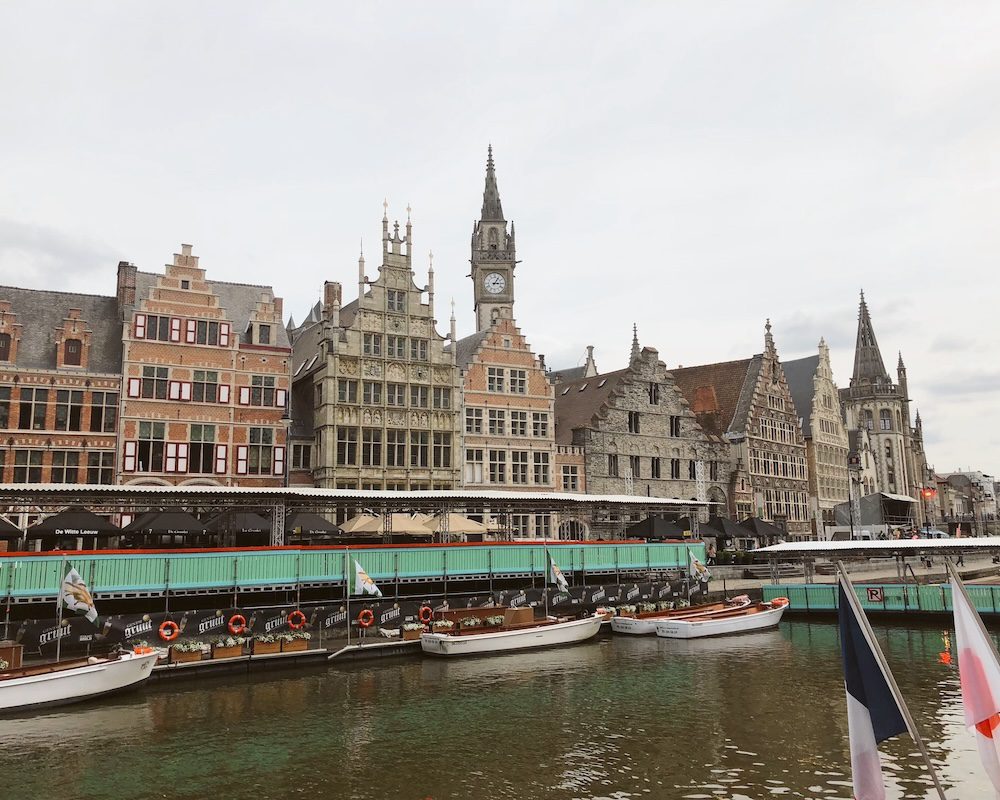 A view of Ghent, Belgium along a canal