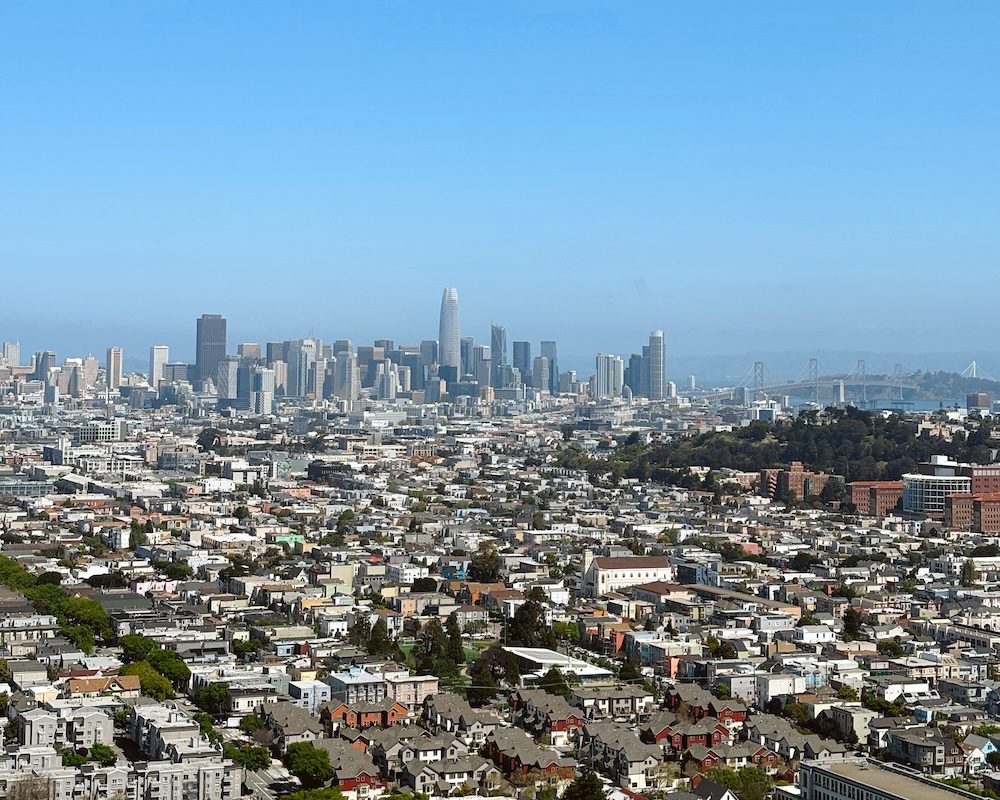 View from Macondray Lane in Russian Hill in San Francisco