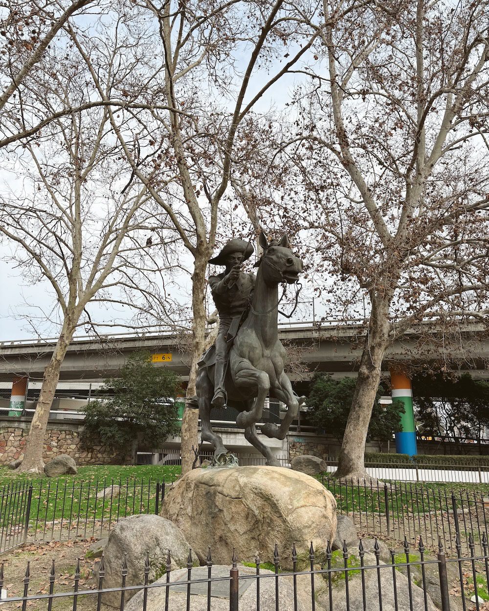 The Pony Express statue in Old Sacramento