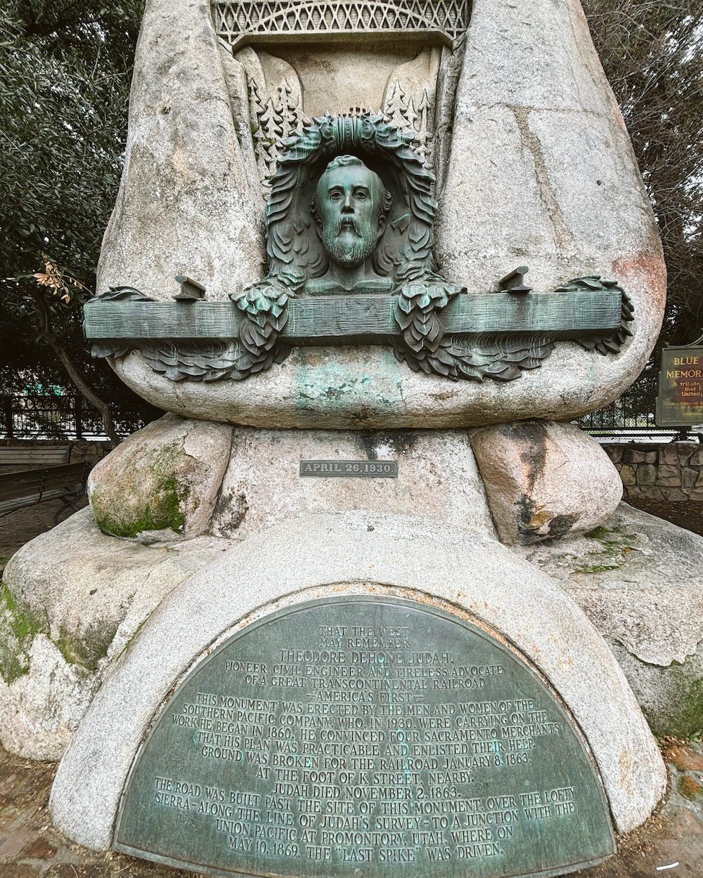 The Theodore Judah Monument in Old Sacramento