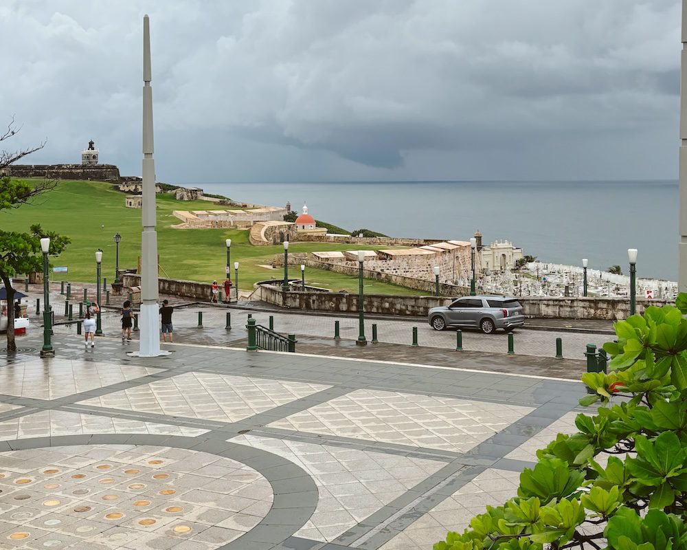 A view of the water and the cemetery in Old San Juan