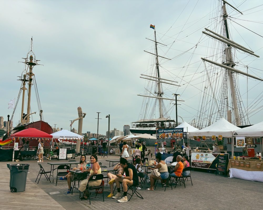 South Street Seaport on a bust Saturday with Tall Ships by the East River is one of the best things to do at South Street Seaport.