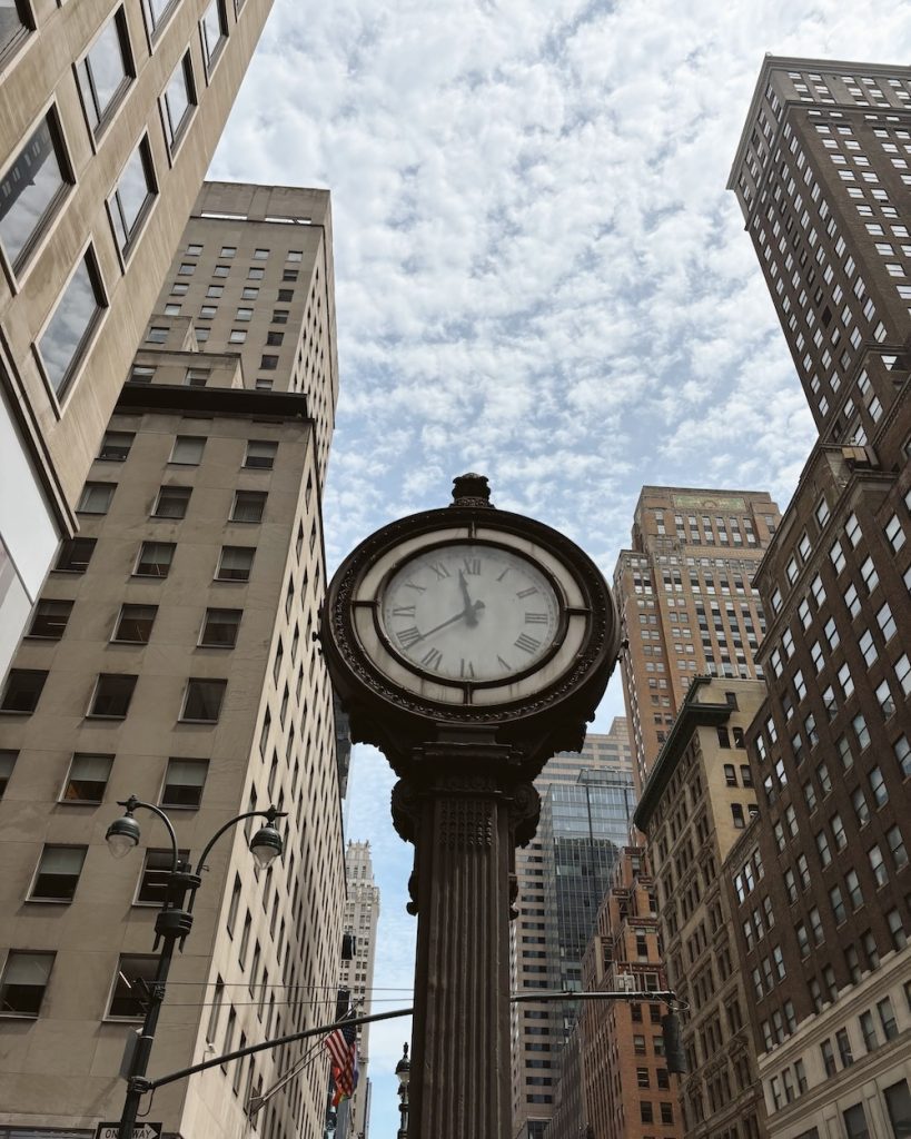 A clock in midtown Manhattan