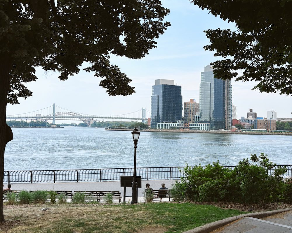 A view of the East River from Carl Schurz Park is one of the free things to do in New York City