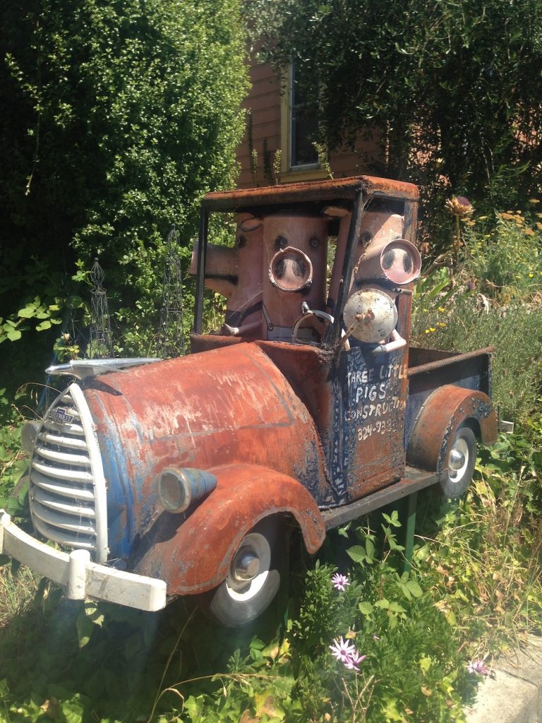A sculpture made from recycled "trash" in Sebastopol, California.
