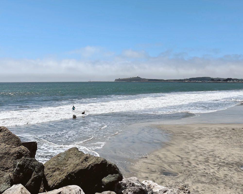 A view of the beach at Half Moon Bay, California, which is a great day trip from San Francisco