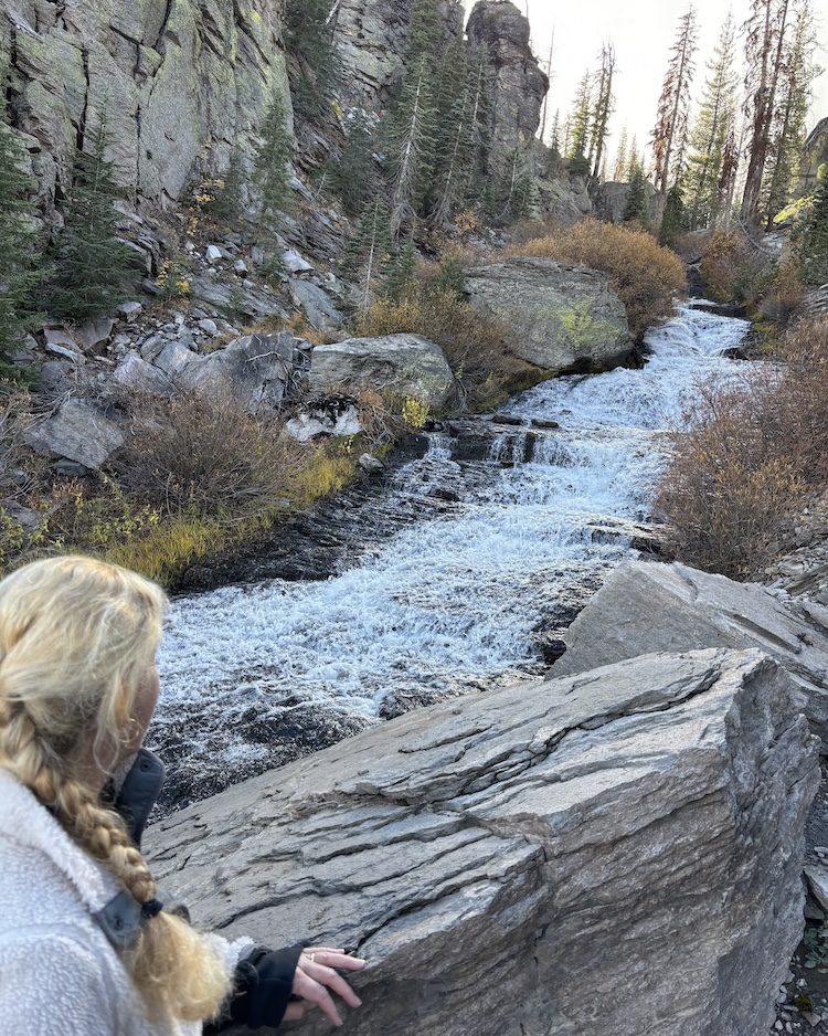 Carrie Green-Zinn at the Kings Creek Falls in Lassen Volcanic National Park