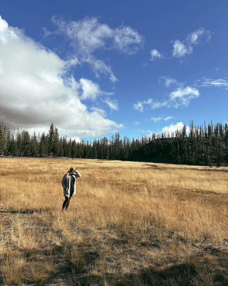 Carrie Green-Zinn in the field along the Kings Creek Falls Trail in Lassen Volcanic National Park