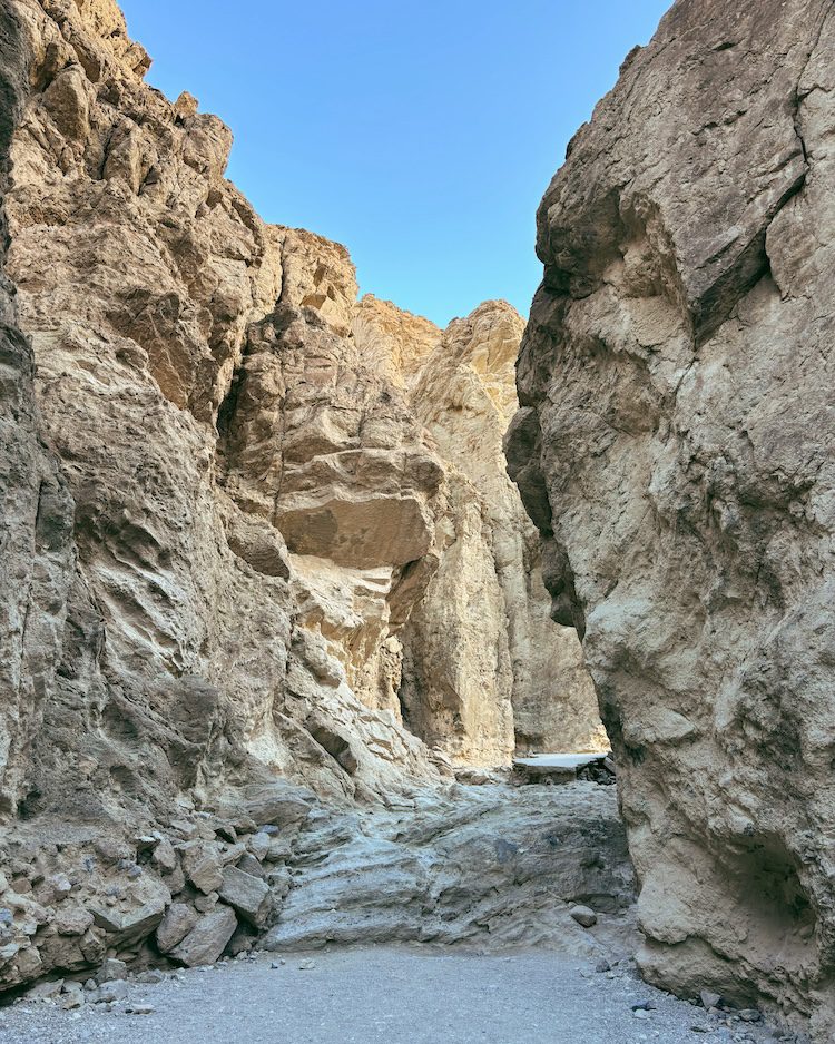 A slot canyon along the Golden Canyon Trail in Death Valley