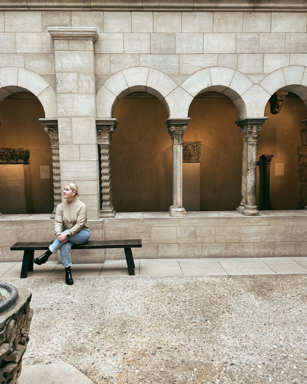 Carrie Green-Zinn in the Met Cloisters museum in New York City