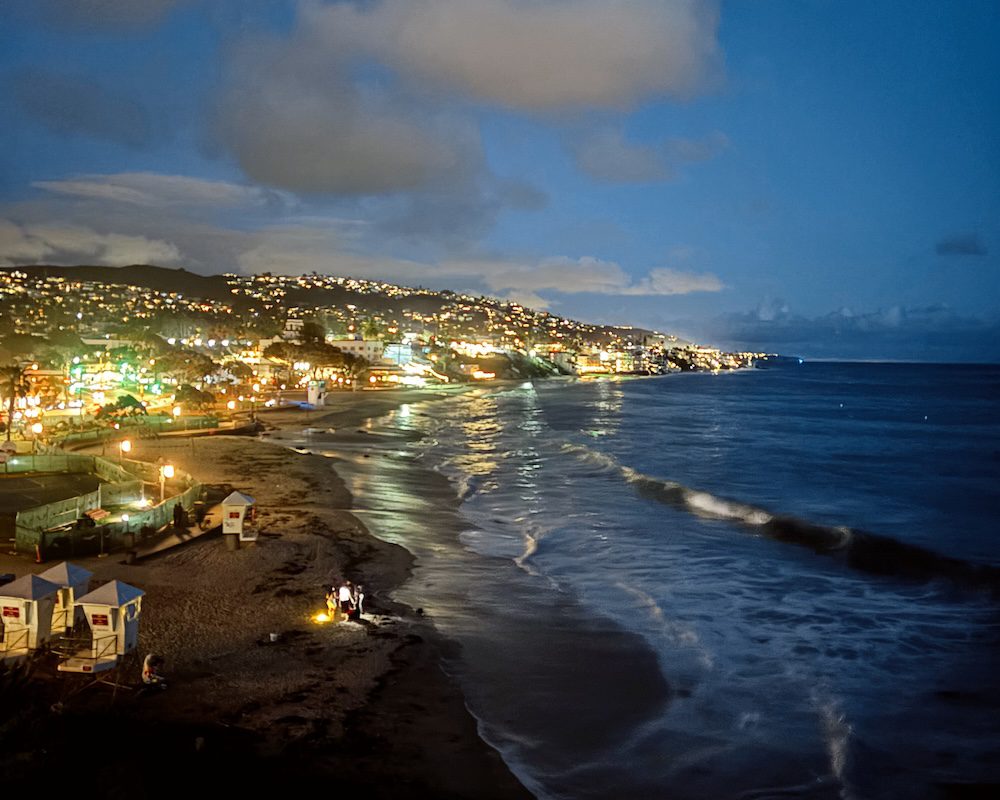 A nighttime view of Laguna Beach 