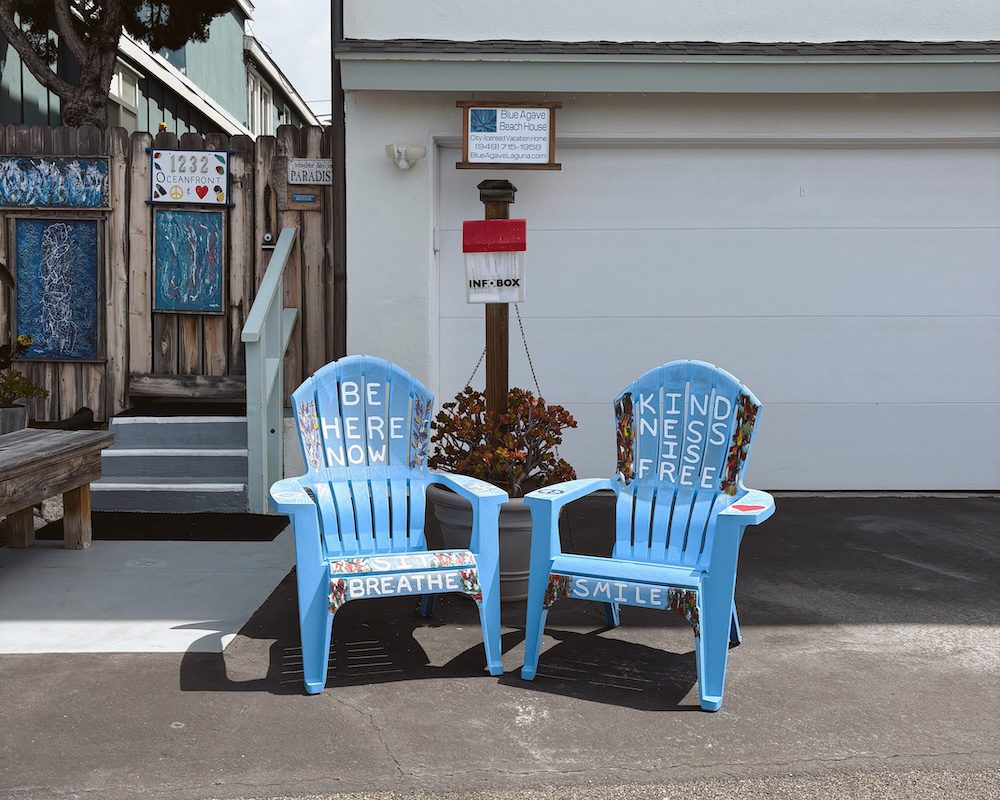 The Be Here Now and Breathe Chairs in Laguna Beach