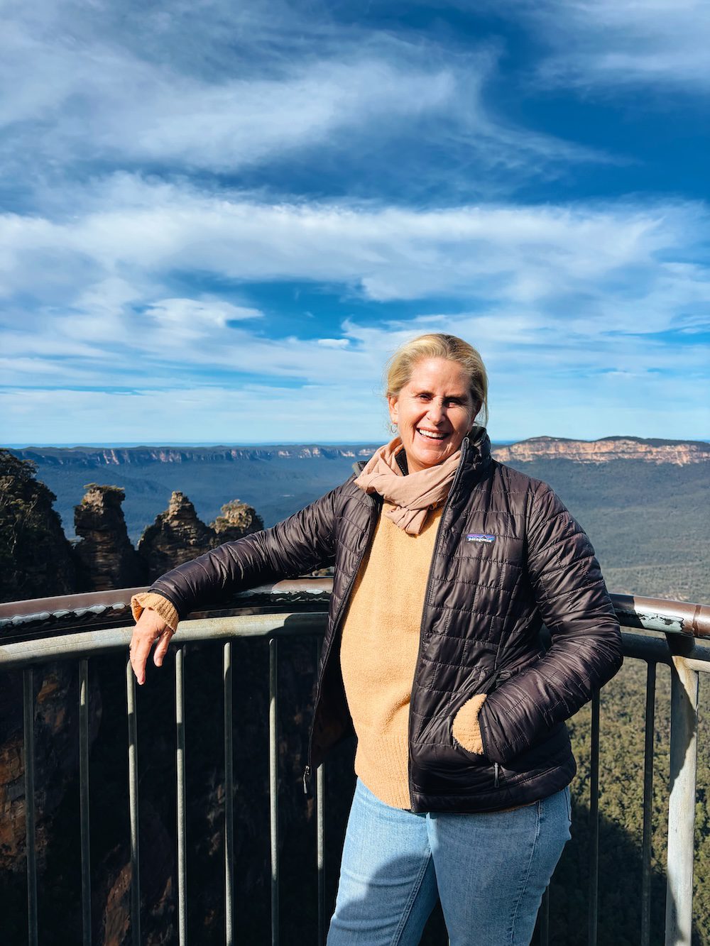 Carrie Green-Zinn in the Blue Mountains overlooking The Three Sisters