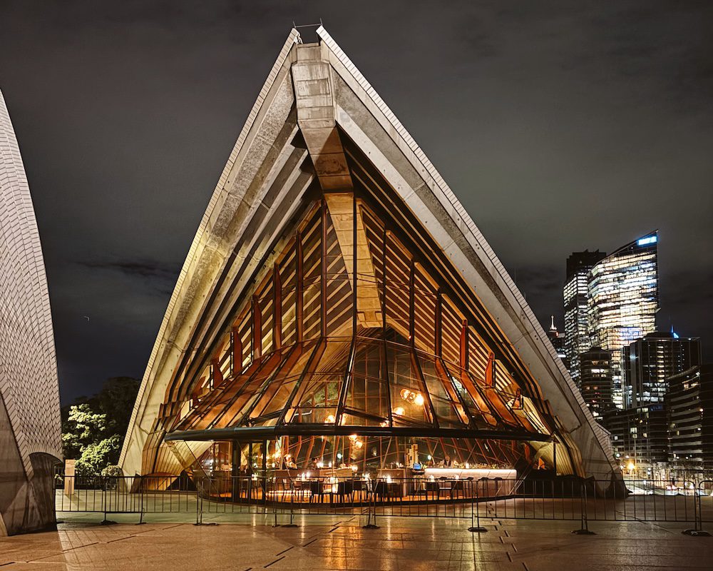 A view of the Sydney Opera House at night