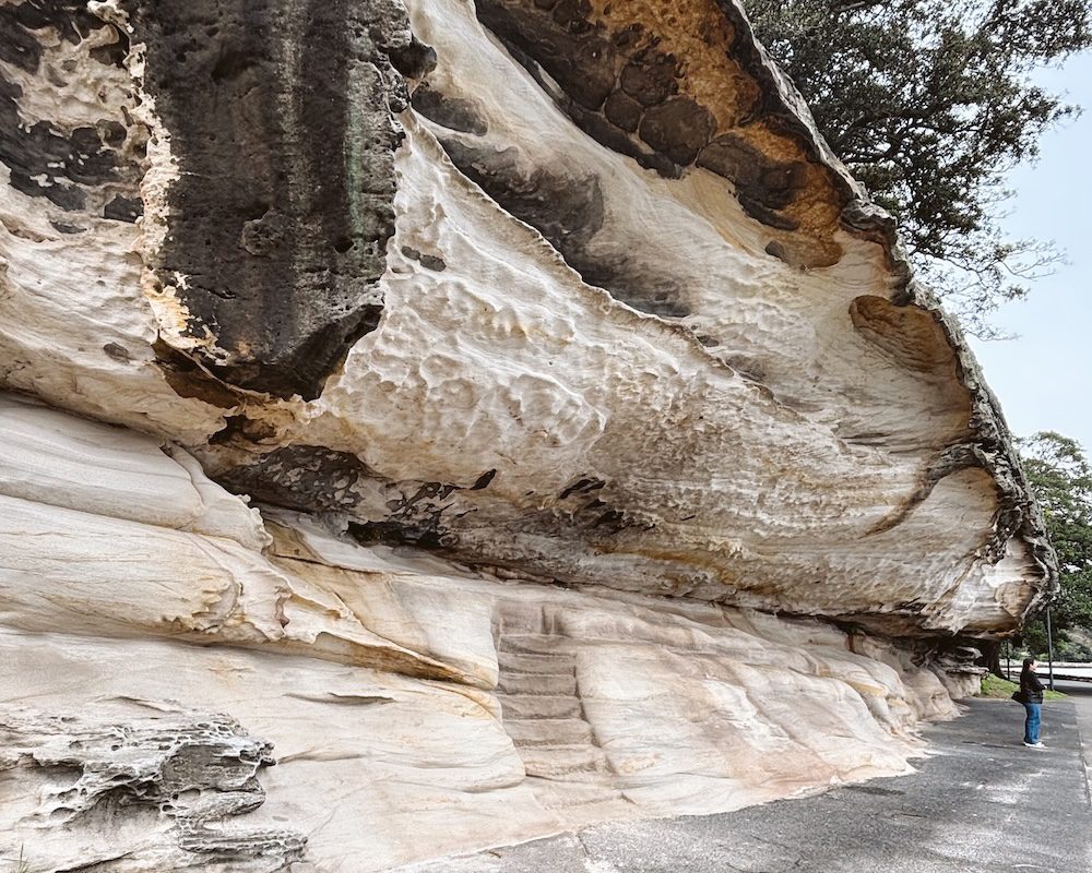 The sandstone steps and flat rock at Mrs. Mac