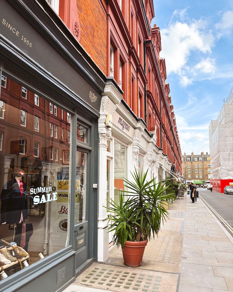 A street in Marylebone in London.