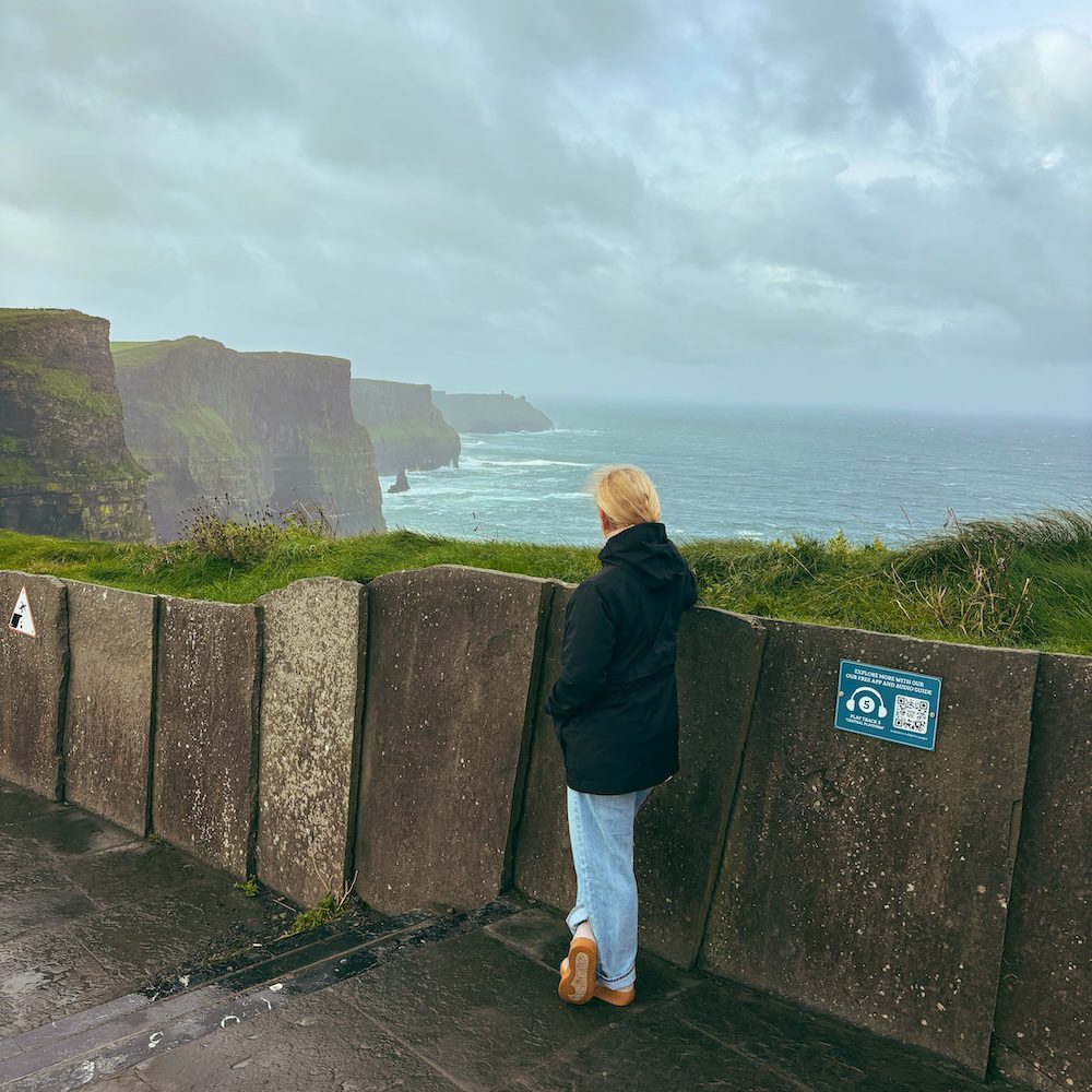 Carrie Green-Zinn at the Cliffs of Mohr in ireland