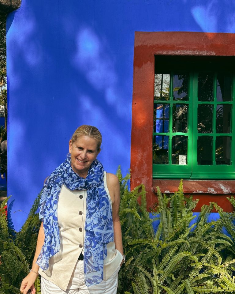 Carrie Green-Zinn at Casa Azul, the home of Frida Kahlo in Mexico City