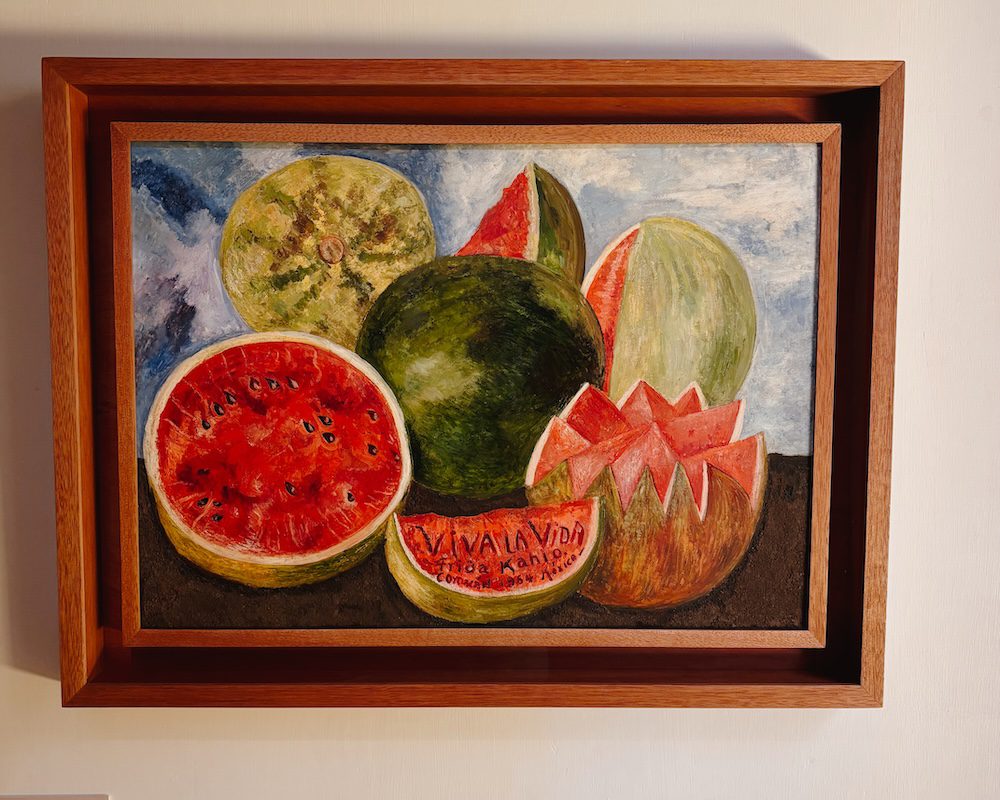 Frida Kahlo's famous watermelon painting, Viva La Vida