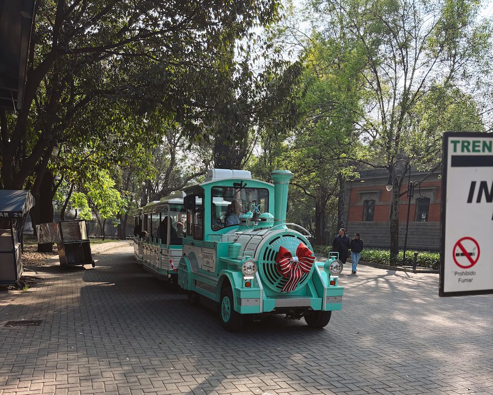 The little Trentcito train that tours around Chapultepec Park in Mexico City