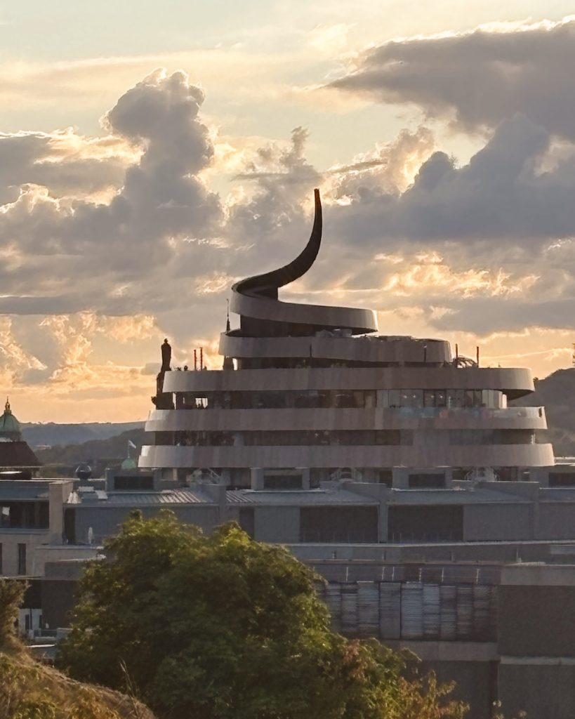 View from Calton Hill at sunset in Edinburgh