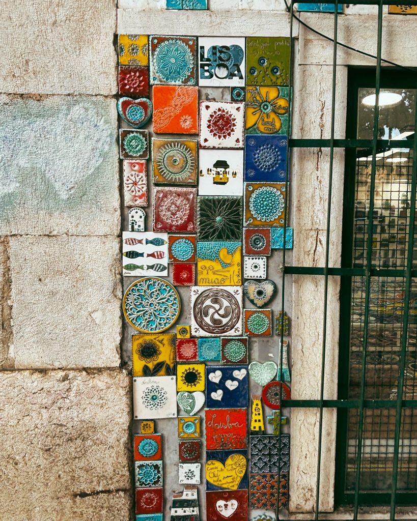 A colorful tile panel in Lisbon.