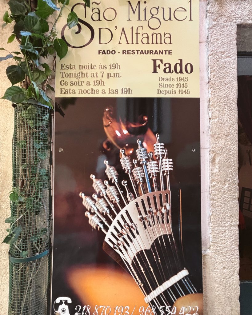The entrance of Sao Miguel d'Alfama Fado restaurant.