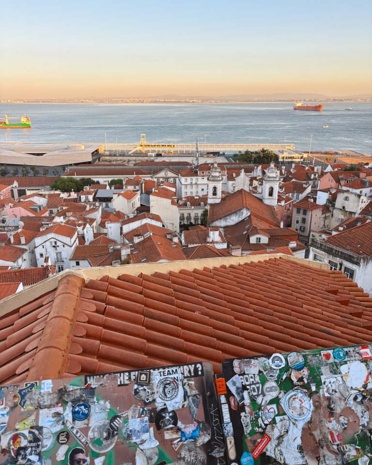 A view of the rooftops in Lisbon